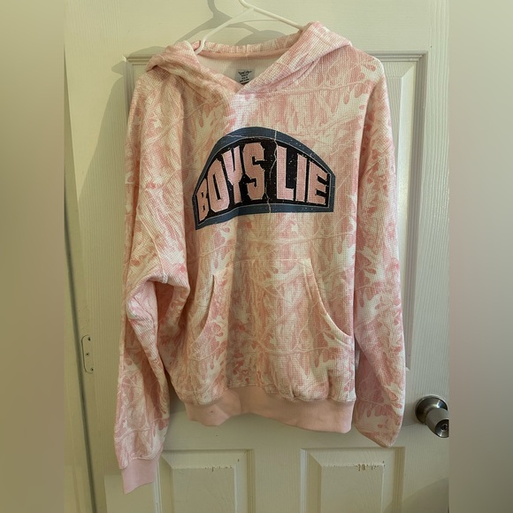 NWT Boys Lie August 2025 Let Love Guide My Way Rhinestone Racer Hoodie - Picture 1 of 7